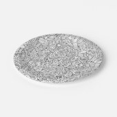 Medizinisches B&W Muster Pappteller (Schrägansicht)