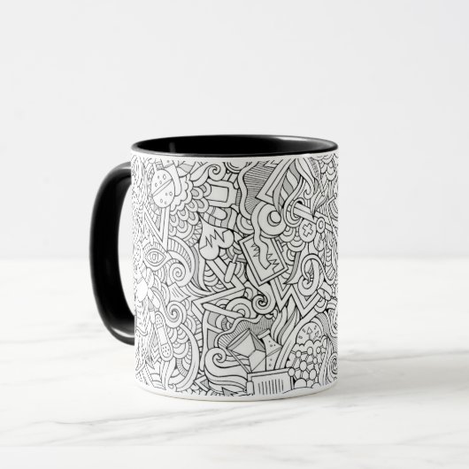 Medizinisches B&W Muster Tasse (Vorderseite Links)