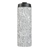 Medizinisches B&W Muster Thermosbecher (Vorderseite)