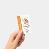 Medizinisches Berufliches Foto und Textbereich Ora Ausweis (Handheld)