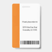 Medizinisches Berufliches Foto und Textbereich Ora Ausweis (Back)