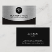 Medizinisches Berufliches Schwarz und Silber Visitenkarte (Vorne/Hinten)