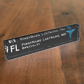 Medizinisches berufliches Titel-Nummernschild Namensplakette (Seite)