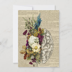 medizinisches Blumen-Gehirn-Anatomie-Poster Dankeskarte