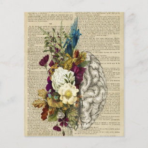 medizinisches Blumen-Gehirn-Anatomie-Poster Flyer