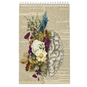 medizinisches Blumen-Gehirn-Anatomie-Poster Kalender