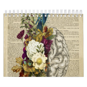 medizinisches Blumen-Gehirn-Anatomie-Poster Kalender
