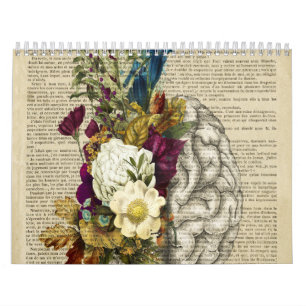 medizinisches Blumen-Gehirn-Anatomie-Poster Kalender