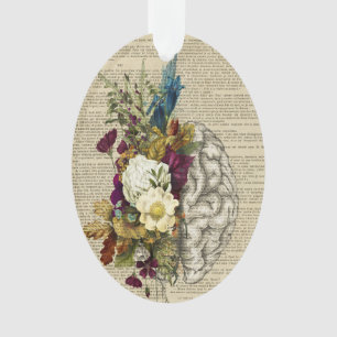 medizinisches Blumen-Gehirn-Anatomie-Poster Ornament