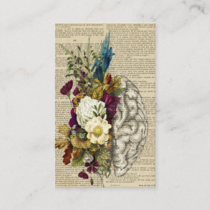 medizinisches Blumen-Gehirn-Anatomie-Poster Visitenkarte