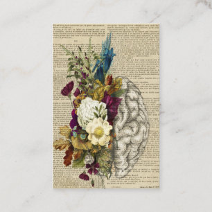 medizinisches Blumen-Gehirn-Anatomie-Poster Visitenkarte