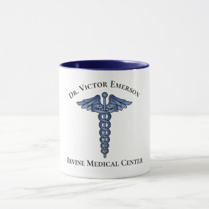 Medizinisches Caduceus Blaues Symbol Persönliche U Tasse