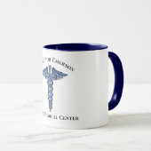 Medizinisches Caduceus Blaues Symbol Persönliche U Tasse (VorderseiteRechts)