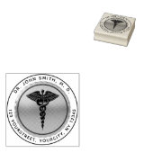 Medizinisches Caduceus-Emblem Runde Rücksendeadres Gummistempel (Stempel)