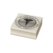 Medizinisches Caduceus-Emblem Runde Rücksendeadres Gummistempel (Stempel)
