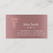 Medizinisches Caduceus-Symbol Visitenkarte (Rückseite)