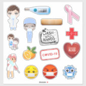 Medizinisches Covid-19 Corona Krankenhaus maskiert Aufkleber (Blatt)