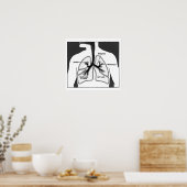 Medizinisches Diagramm der menschlichen Lungen Poster (Küche)