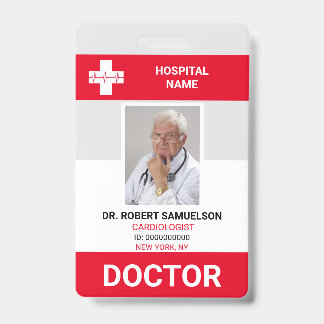 MEDIZINISCHES DOKTOR NURS Rotes FOTO im Gesundheit Ausweis