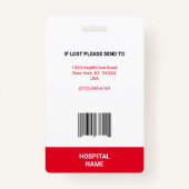 MEDIZINISCHES DOKTOR NURS Rotes FOTO im Gesundheit Ausweis (Rückseite)