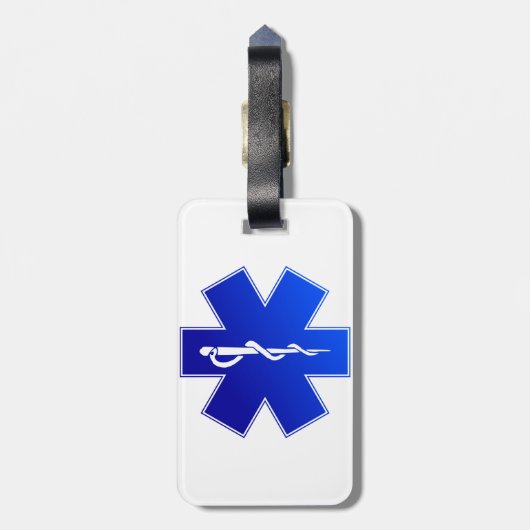 Medizinisches EMS-Symbol Gepäckanhänger (Rückseite vertikal)