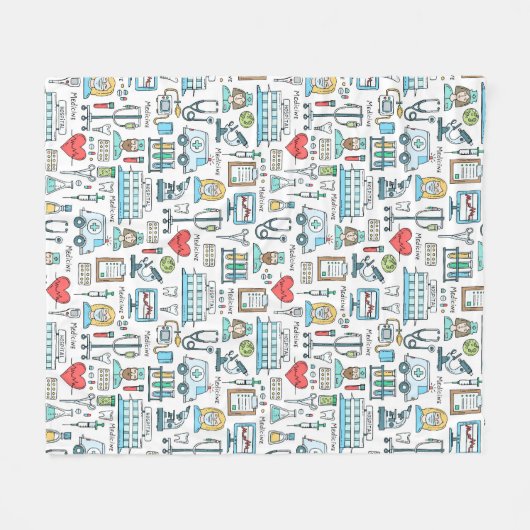 Medizinisches Entwurfs-Muster Fleecedecke (Vorderseite (Horizontal))