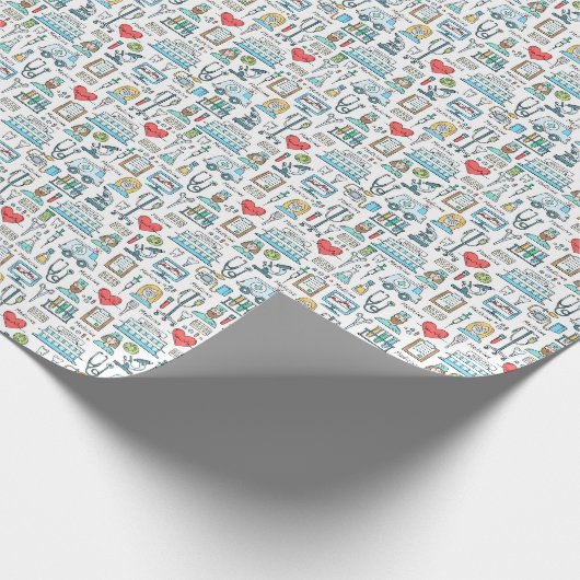 Medizinisches Entwurfs-Muster Geschenkpapier (Ecke)