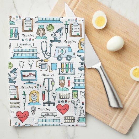 Medizinisches Entwurfs-Muster Geschirrtuch (Viertel Falte)