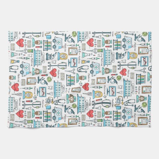 Medizinisches Entwurfs-Muster Geschirrtuch (Horizontal)