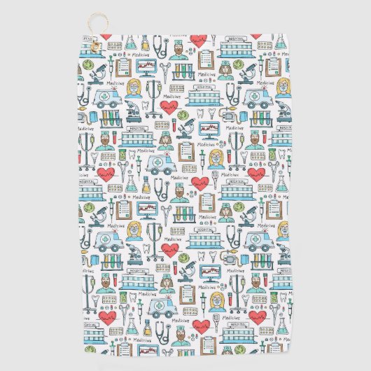 Medizinisches Entwurfs-Muster Golfhandtuch (Vorderseite)