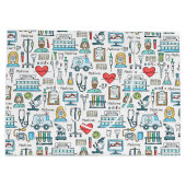 Medizinisches Entwurfs-Muster Große Geschenktüte (Rückseite)