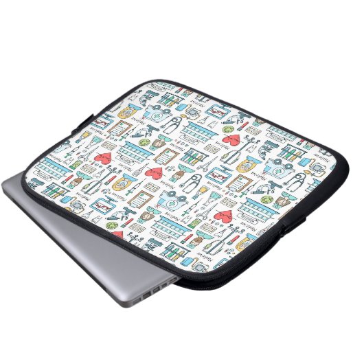 Medizinisches Entwurfs-Muster Laptopschutzhülle (Vorne Knopf)