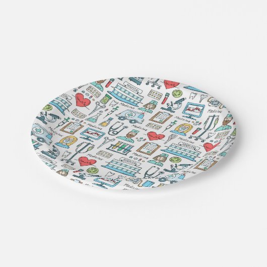 Medizinisches Entwurfs-Muster Pappteller (Schrägansicht)