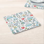 Medizinisches Entwurfs-Muster Rechteckiger Pappuntersetzer (angewinkelt)