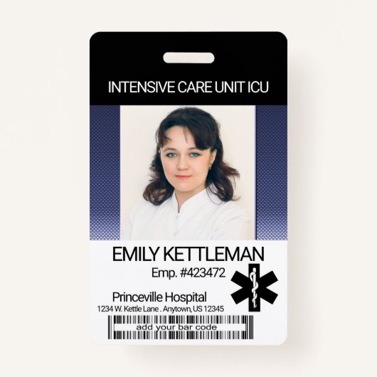Medizinisches Foto Abzeichen - Dunkelblau Ausweis (Vorderseite)