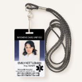 Medizinisches Foto Abzeichen - Dunkelblau Ausweis (Vorderseite mit Schlüsselband)