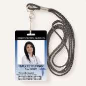 Medizinisches Foto Abzeichen - Dunkelblau Ausweis (Vorderseite mit Schlüsselband)