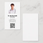 Medizinisches Foto QR Code Moderner Minimalistisch Visitenkarte (Vorne/Hinten)