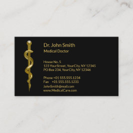 Medizinisches Gold auf schwarzem, klassenem Rod de Terminkarte