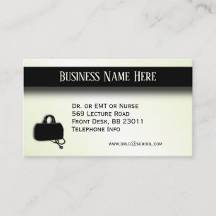 Medizinisches Grün mit Bürozeiten auf der Rückseit Visitenkarte