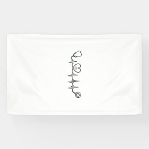 Medizinisches Herzschlag-Stethoskop-Vektor-Shirt-D Banner