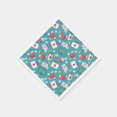 Medizinisches Icon-Muster Serviette (Ecke)