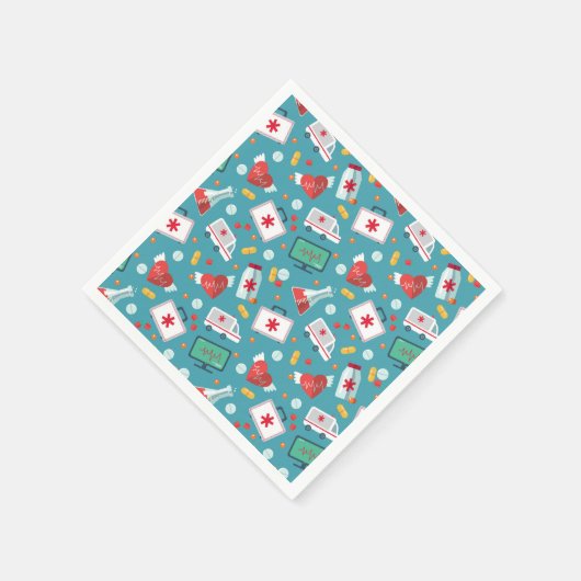 Medizinisches Icon-Muster Serviette (Ecke)