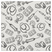 Medizinisches Icon-Muster Stoff (Nahaufnahme)