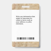 Medizinisches ID-Logo des Mitarbeiter-Fotos Person Ausweis (Back)