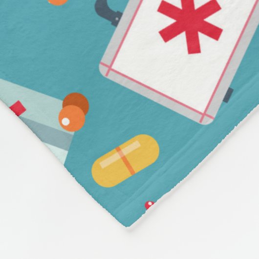 Medizinisches Ikonen-Muster Fleecedecke (Ecke)