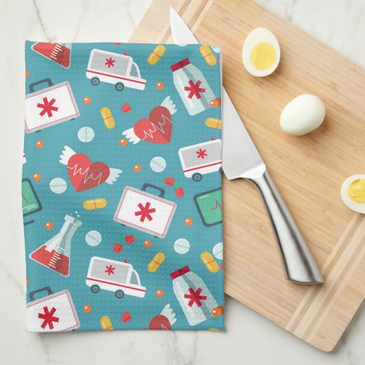 Medizinisches Ikonen-Muster Geschirrtuch (Viertel Falte)