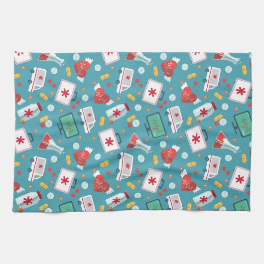 Medizinisches Ikonen-Muster Geschirrtuch (Horizontal)