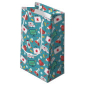 Medizinisches Ikonen-Muster Kleine Geschenktüte (Rückseite Schrägansicht)