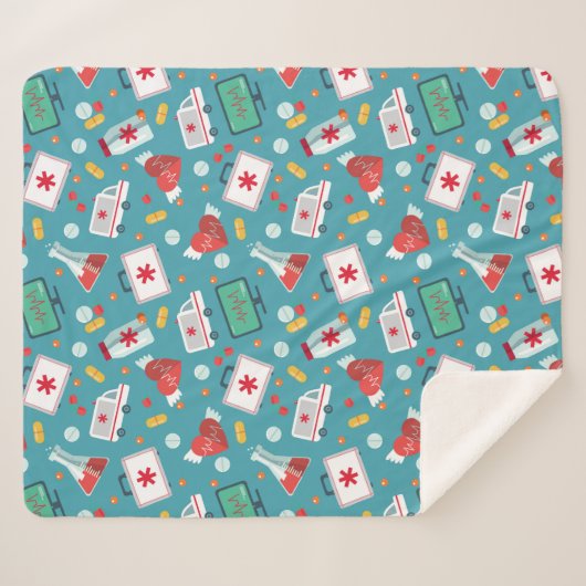 Medizinisches Ikonen-Muster Sherpadecke (Vorderseite (Horizontal))